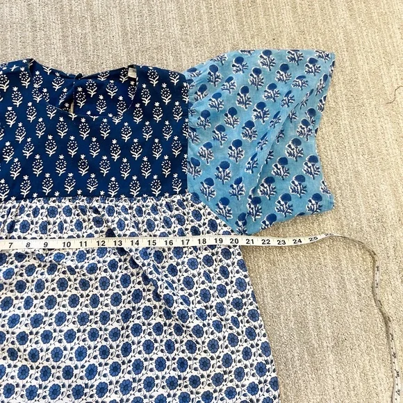 Emerson Fry Patchwork Blues Organic Basalie Top - Picture 10 of 11